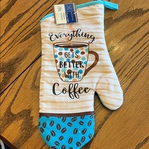 Everything Gets Better with Coffee Oven Mitt New